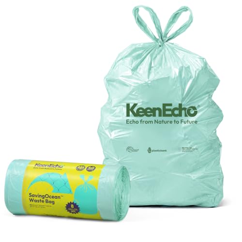 8 Gallon 40 Counts Small Green Trash Bags with Handle (Green 8 Gal / 1 Roll)