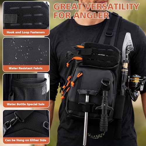Fishing Backpack with Tackle Boxes (Black)