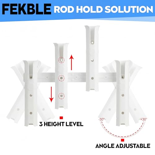 Adjustable Fishing Rod Holders for Golf Cart (White)
