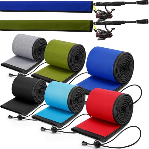 6 Pack Neoprene Fishing Rod Sleeves