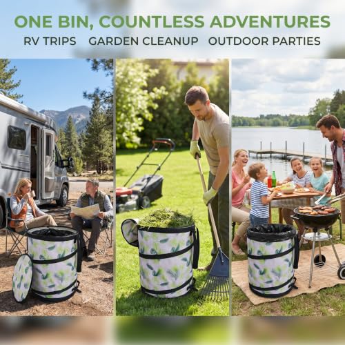 24 Gallon Collapsible Camping Trash Can with Zipper Lid (24 gallon-1 Pack)