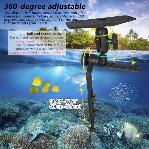 Kayak Fish Finder Mount with Adjustable Transducer Mounting Arm (Large)