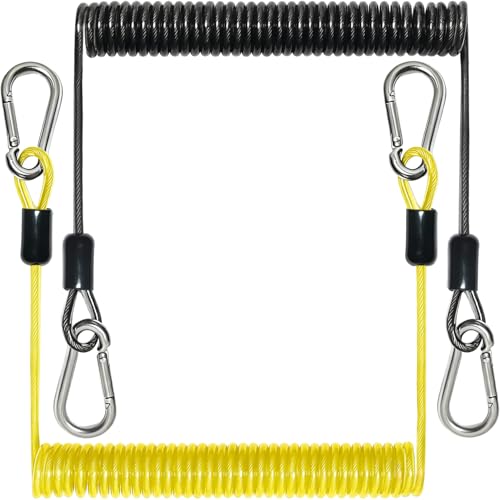 2 pcs Retractable Coiled Lanyards