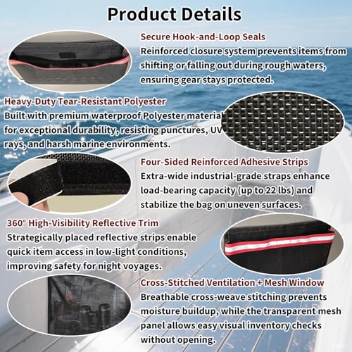 Waterproof & Breathable Marine Storage Bag with Hook and Loop Closure (Lucky Red)