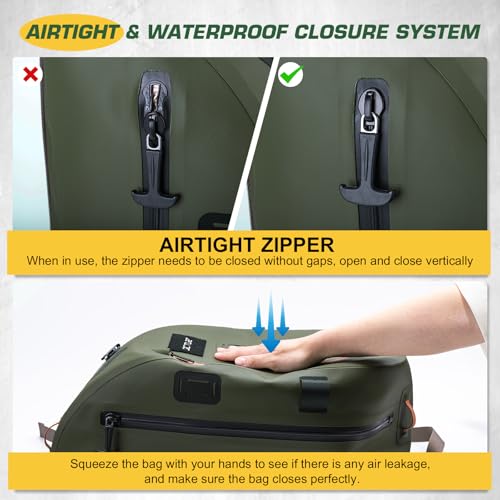 Waterproof Fly Fishing Sling Pack (C1:13L Green Waterproof Bag & Wader Bag)
