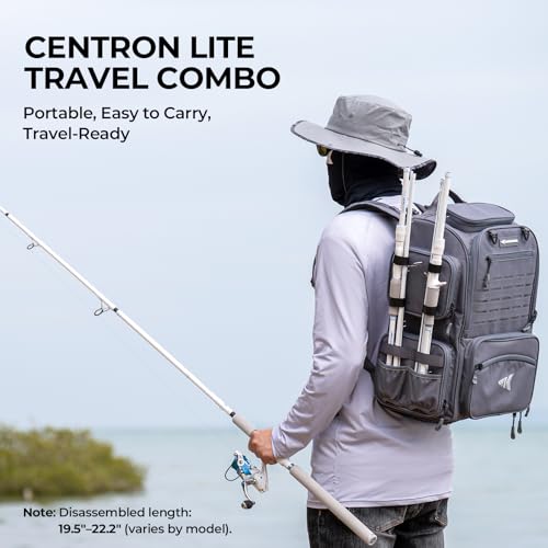 Centron Lite Travel Spinning Fishing Rod and Reel 6'6" ML 2000 Reel Spinning (6'6'' ML- 2000 Reel (4pcs+ Extra Tip))
