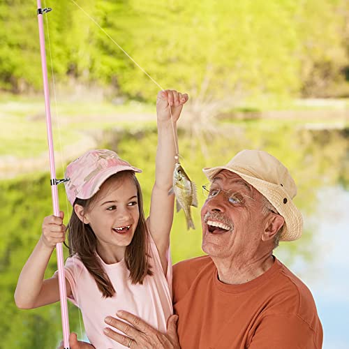 Kids Fishing Pole with Spincast Reel Telescopic Fishing Rod Combo Full Kits for Boys (Pink / 4FT / 1.2M)