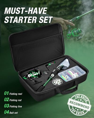 Telescopic Fishing Rod and Reel Combo (8 ft / Full Kit With Carrier Case)