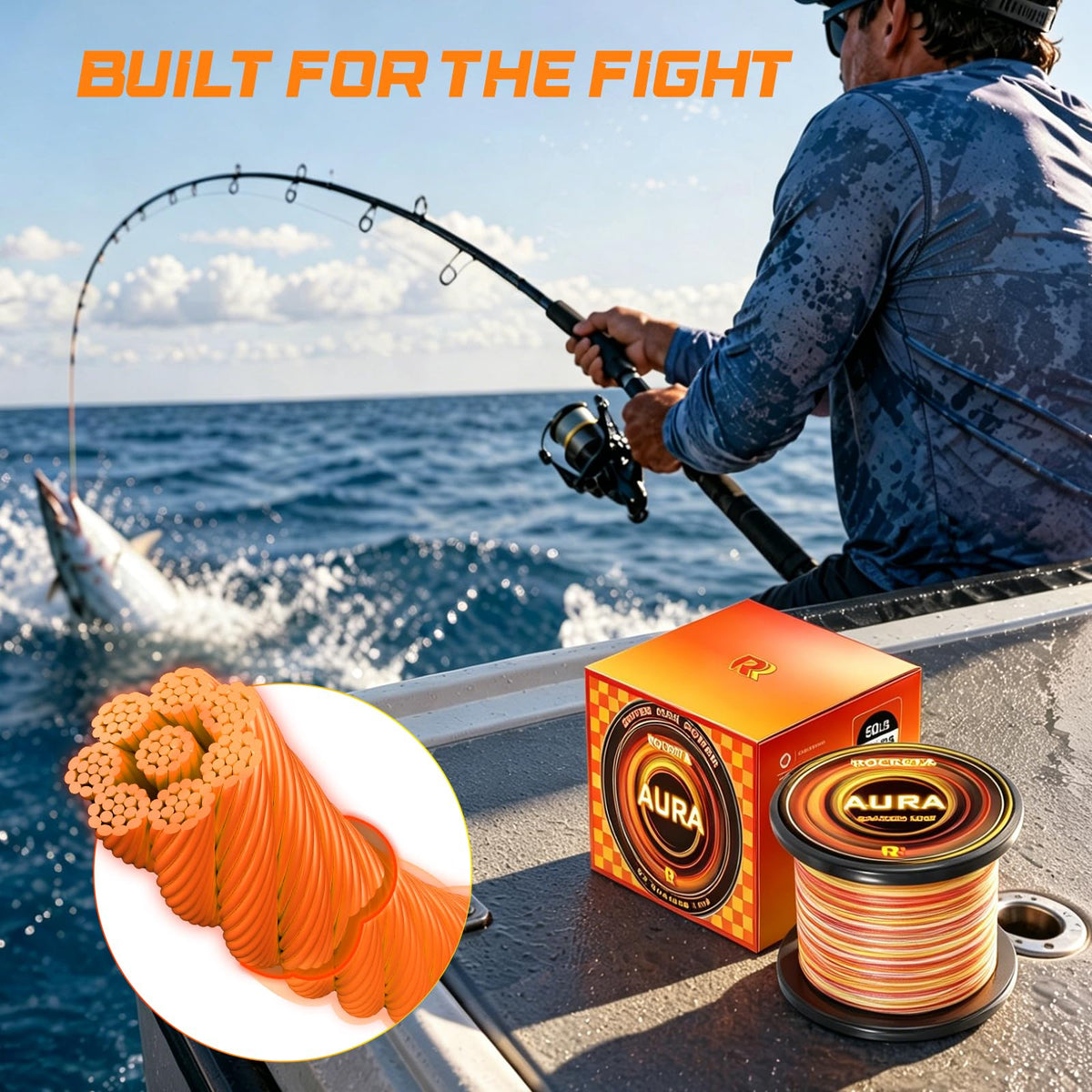 Aura Braided Fishing Line (LAVA / 30LB(1000YDS))