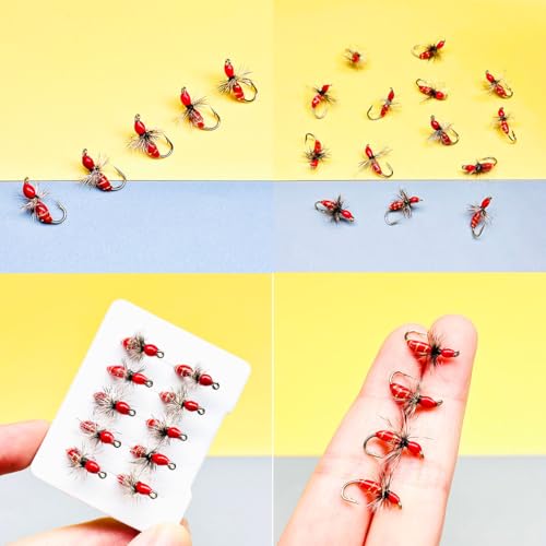 10Pc Hand Tied Fly Flies Fly Fishing Lure (Red)
