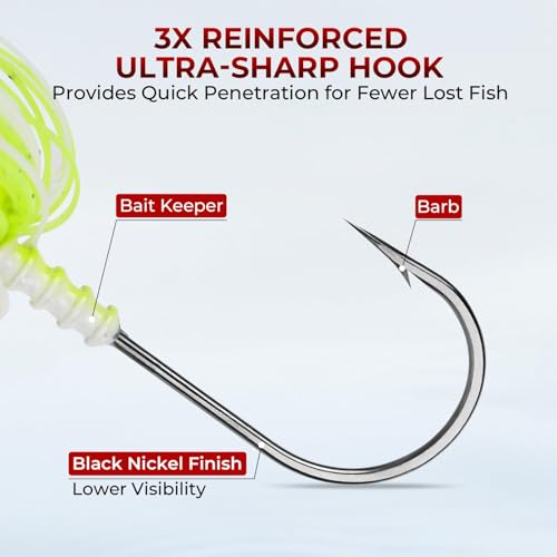 by KastKing Spinnerbait Fishing Lures (Clear Water - Colorado & Willow / 1/2oz)