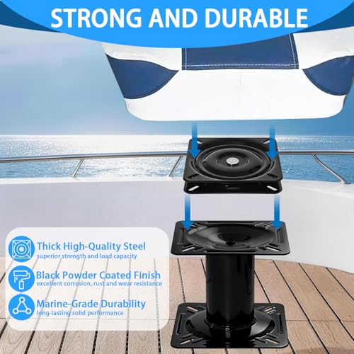Boat Seat Pedestal Base Mount Kit with Boat Seat Swivel&7" (7 inch / Boat Seat Pedestal+ Swivel)
