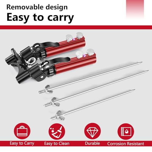 Fishing Rod Holders (Red-Double-headed)