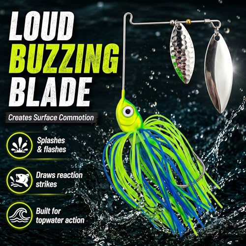 Fishing Spinner Lures (multi color 5pk(pnk,yellow,green, blue, red))