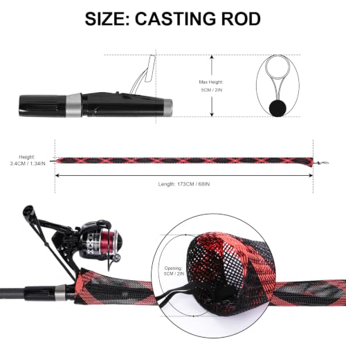 Fishing Rod Sleeves Rod Socks with Lanyard