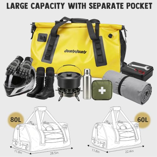 Waterproof Duffel Bag 60L Roll (Yellow / 60L)