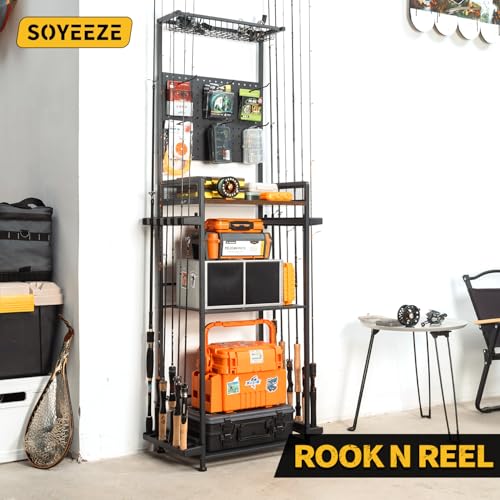 Fishing Rod Holders for Garage (Black / Standard)