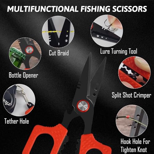 Multi Function Fishing Pliers & Scissors Set 4.7" Titanium Coated