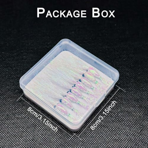 8Pc Bionics Crystal Flash Silk Shrimp Artificial Lures Fly Fishing Flies Saltwater Freshwater Bait Fishing for Bass Trout Salmon Hook Size #6 (Silvery)