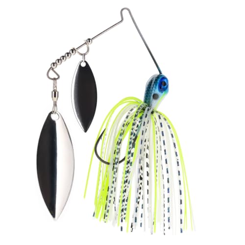 Spinner Bait Compact Profile Fishing Lure with Flash and Vibration for Bass