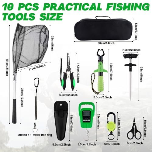 10 Pcs Fishing Tool Kit (Green)