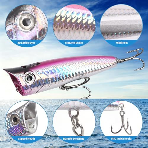 Top Water Popper Lures (5pcs laser)