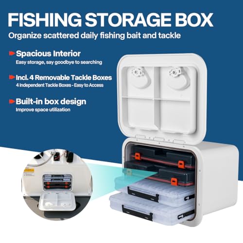 Marine Deck Access Hatch Storage Box 12.4" x 17.3" (white)