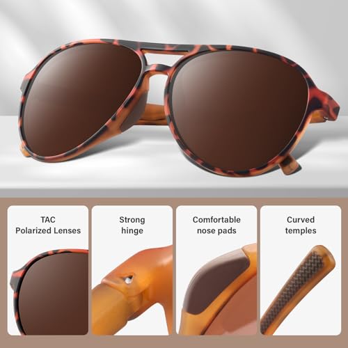 Women's Polarized Aviator Sunglasses Tangle (Leopard)
