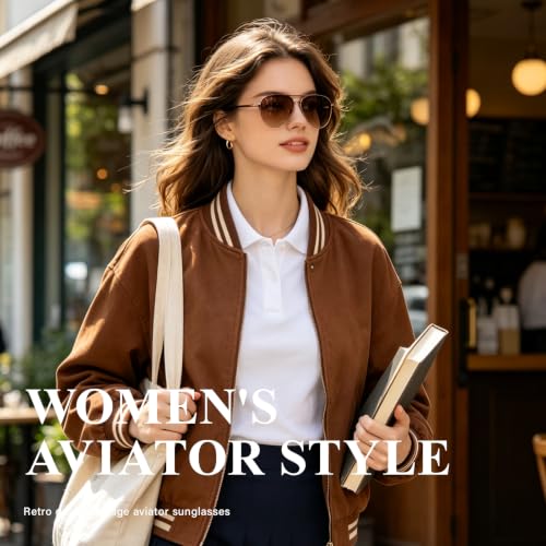 Women's Polarized Aviator Sunglasses Sport Style for Running Pickleball UV Protection Tangle
