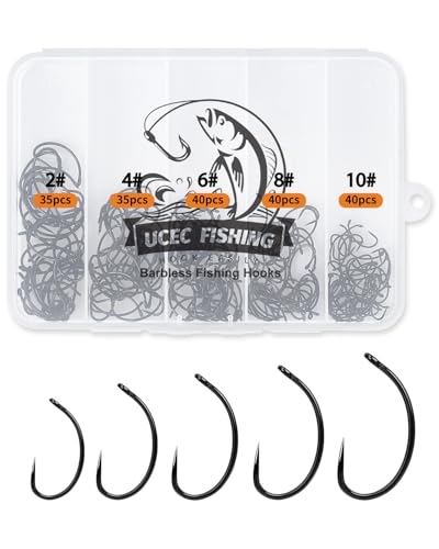 190PCS Carp Hooks (190PCS,2# 4# 6# 8# 10# / Gray)