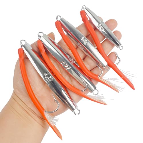 Diamond Jigs Saltwater Fishing Lures (Red-1pc / 1oz)