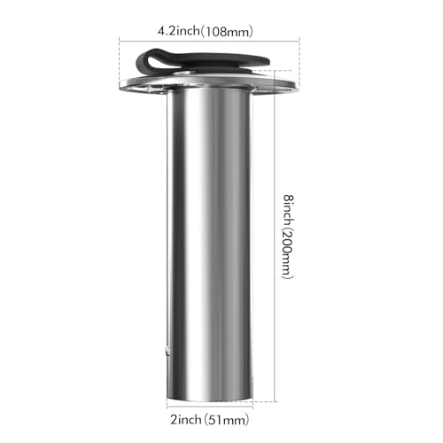 Fishing Rod Holders for Boat (Black Insert with Cap / 90 Degree)