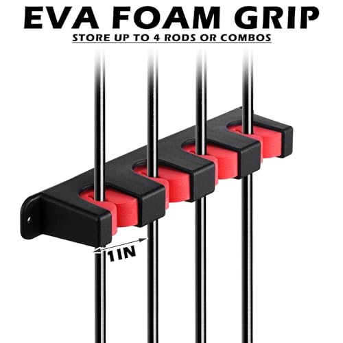 4 Pcs Rod Holders Fishing Boat Pole Holder (Red / 9.7 Inch)