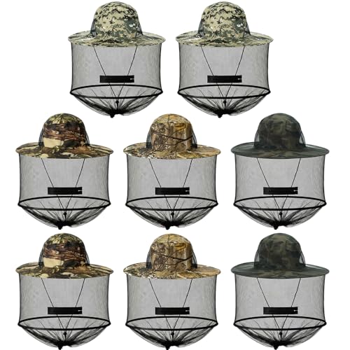 Mosquito Net Hat Sun Hat Mesh Fishing Bucket Cap Garden Bug Cap Face Cover with Zipper for Men Women