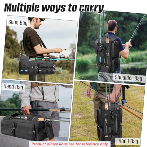 Fishing Tackle Backpack with Rod Holders