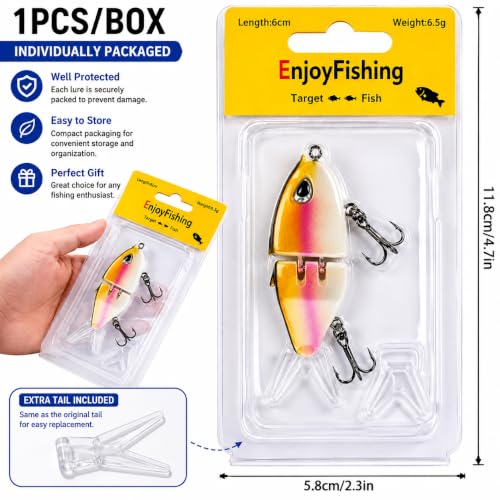 Glide Bait Fishing Lures Multi Jointed Swimbait with Slow Sinking Action (5pcs)