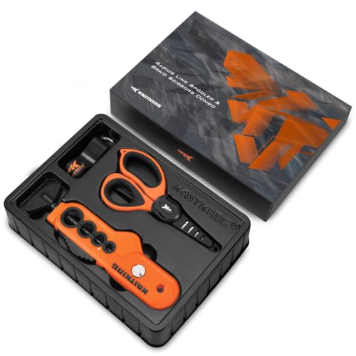 Kalibrate Patented Fishing Line Spooler with Scissors (F: Line Spooler & Scissor - Orange)