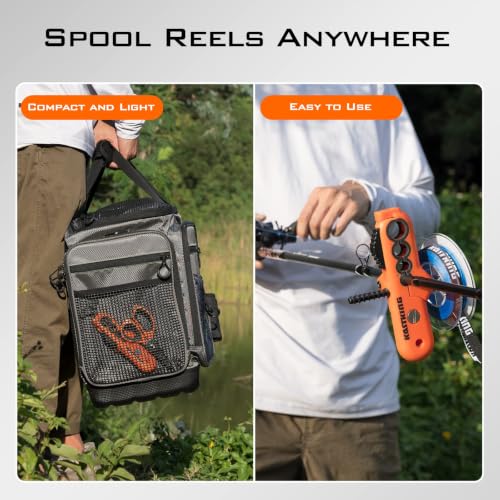 Kalibrate Patented Fishing Line Spooler with Scissors (F: Line Spooler & Scissor - Orange)