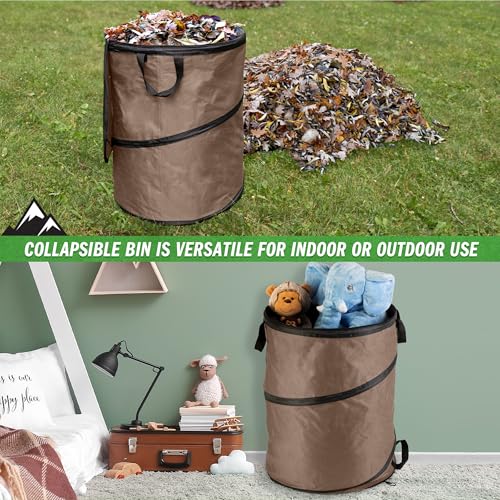 Outdoors Pop Up Outdoor Trash Can (Beige / 46-Gallon)