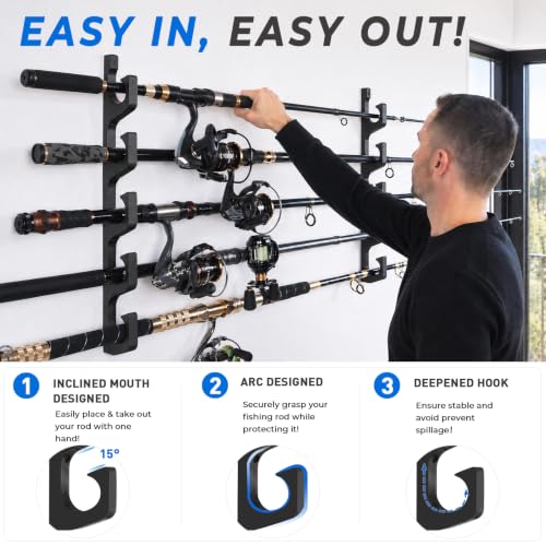 H5W Solid Wood Fishing Rod Holder