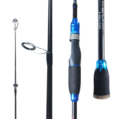 4 Piece Carbon Travel Fishing Rod (BLUE/black / B-BLUE-SPIN6')