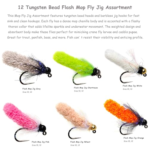 24/36/50/66 Premium Hand Tied Fly Fishing Flies Assortment | Waterproof Fly Boxes | Dry, Wet, Nymphs, Streamers, Wooly Buggers, Terrestrials | Trout, Bass Lure Set, Kit, Gift
