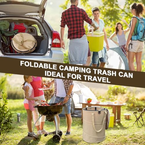 Collapsible Trash Can Pop Up Garden Waste Bag 24 Gallon Yard Waste Bag Reusable Lawn and Leaf Bin Camping Waste Bin