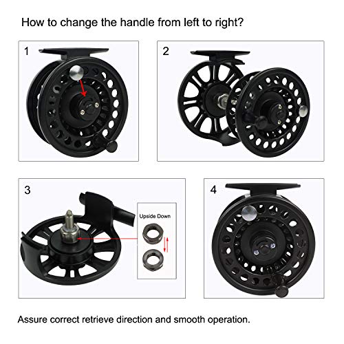 HVCE Graphite Fly Reel Center Drag System Classic III Graphite Large Arbor Sizes 3 (5/6 / Only Reel)