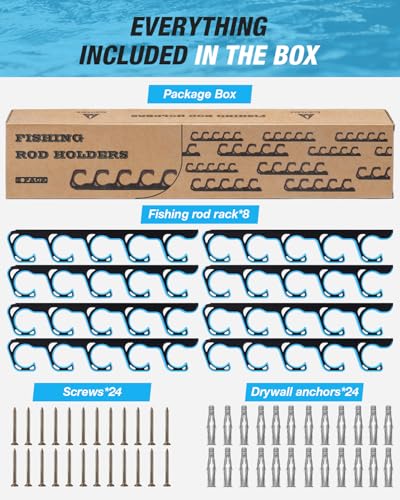 Fishing Rod Rack (Blue / 4 pack holds up 20 rods)