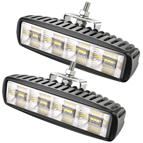 2PCS Led Boat Lights 6inch Marine Led Light Bar 180°Flood Light 96W 4000LM IP67 Waterproof Ponton Boat Deck Dock Lighting for Night Fishing 12